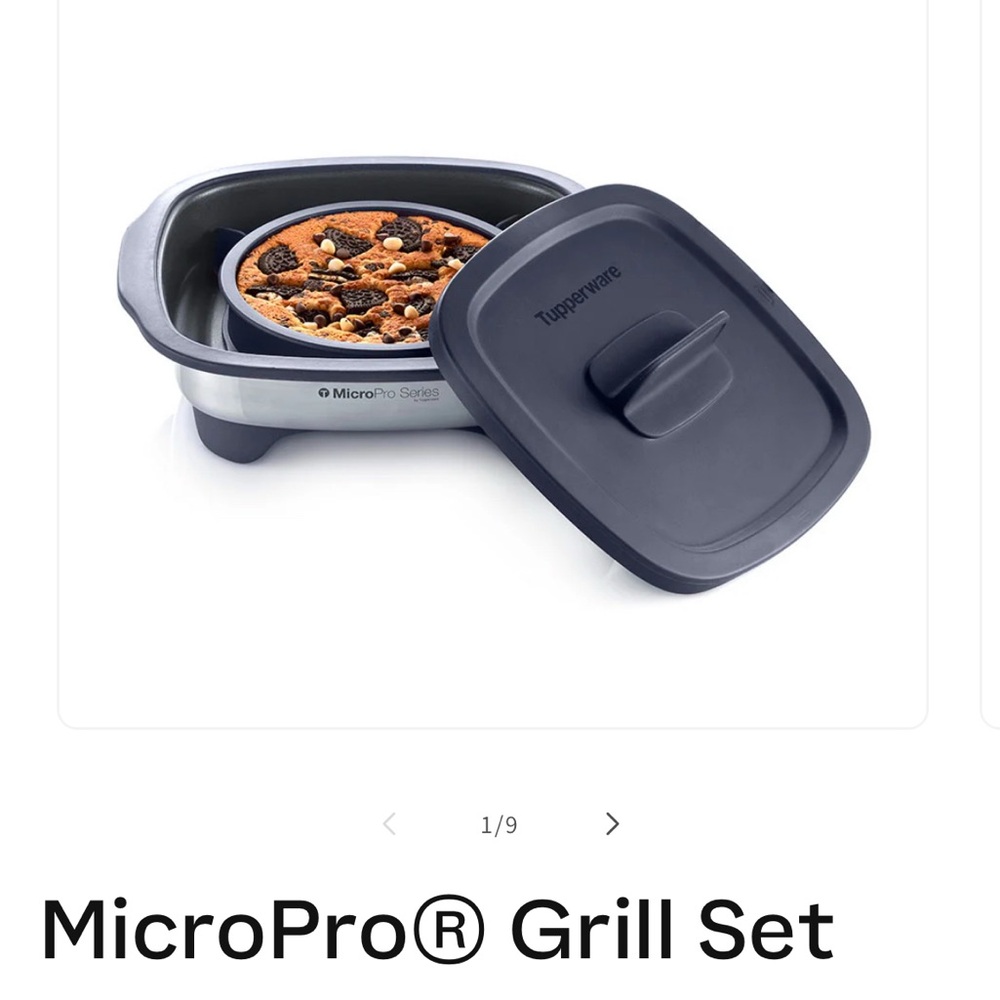 Tupperware MicroPro Grill with Lid in Dark Gray